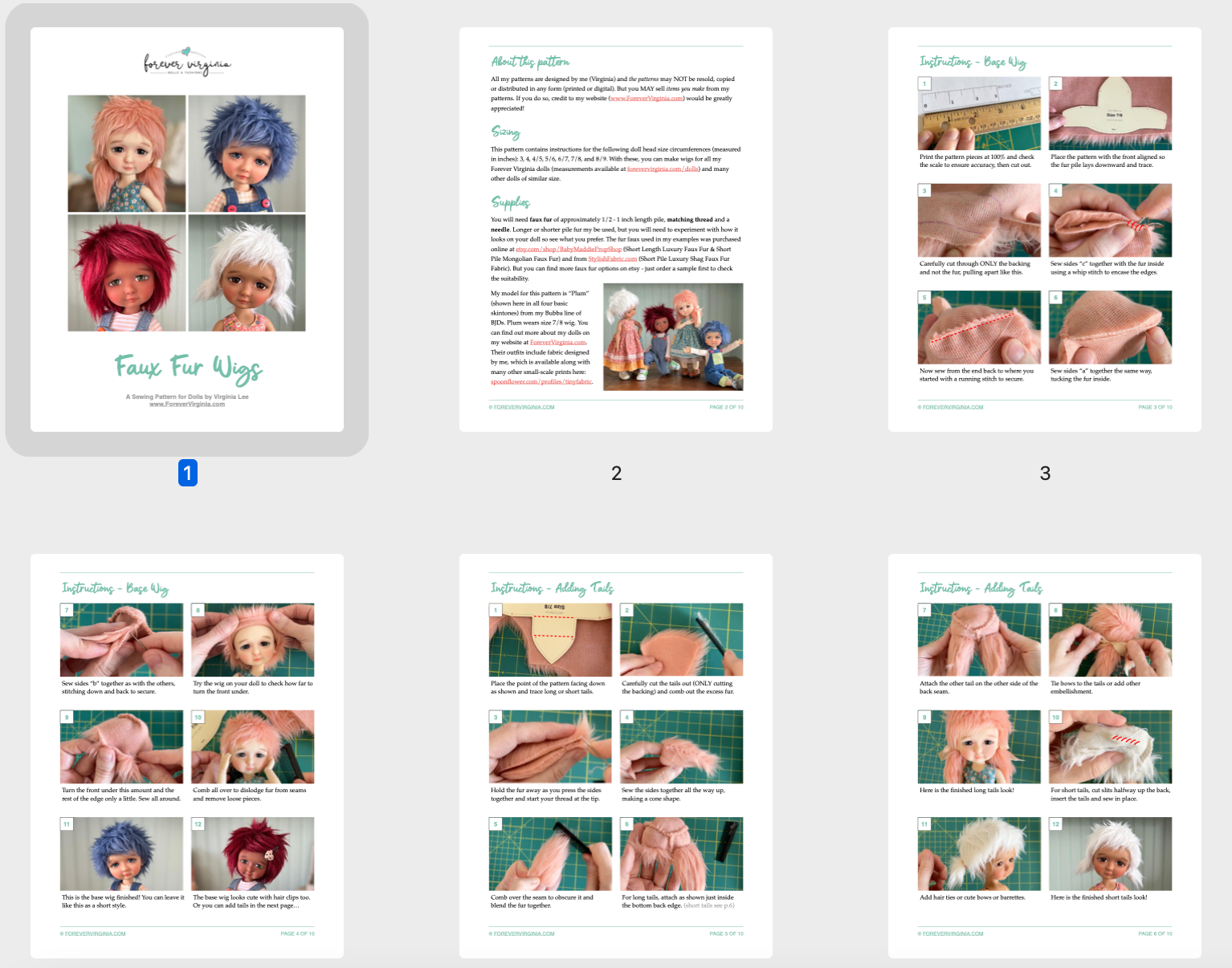 Faux Fur Wigs Pattern