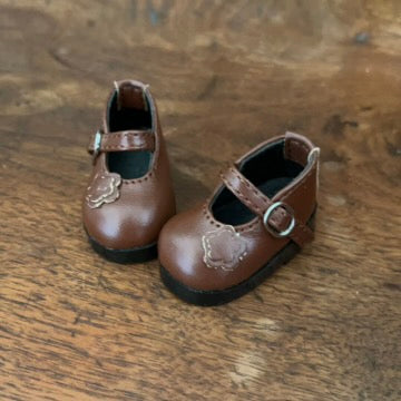 brown flower shoes