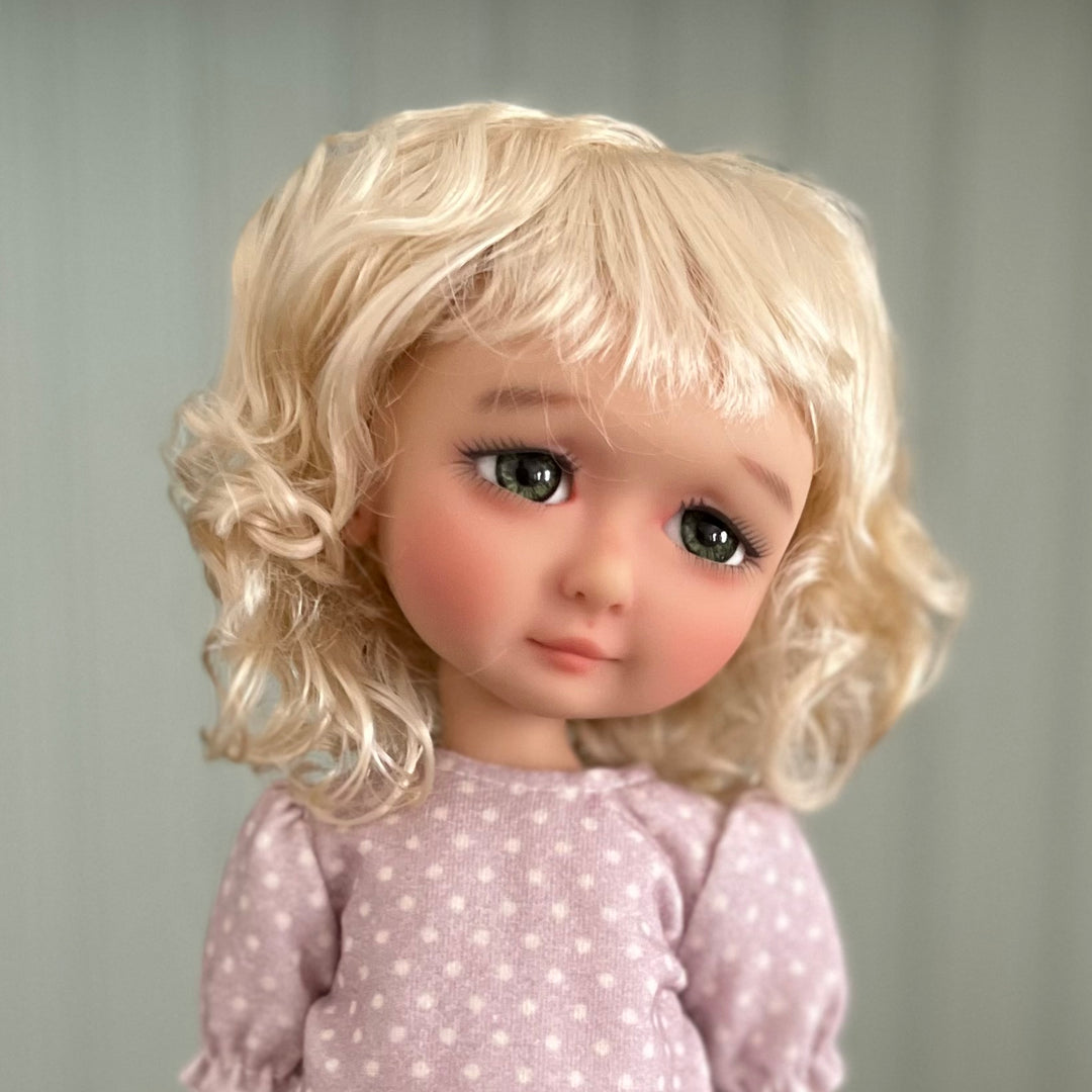 7-8inch Curly Doll Wig (blonde)