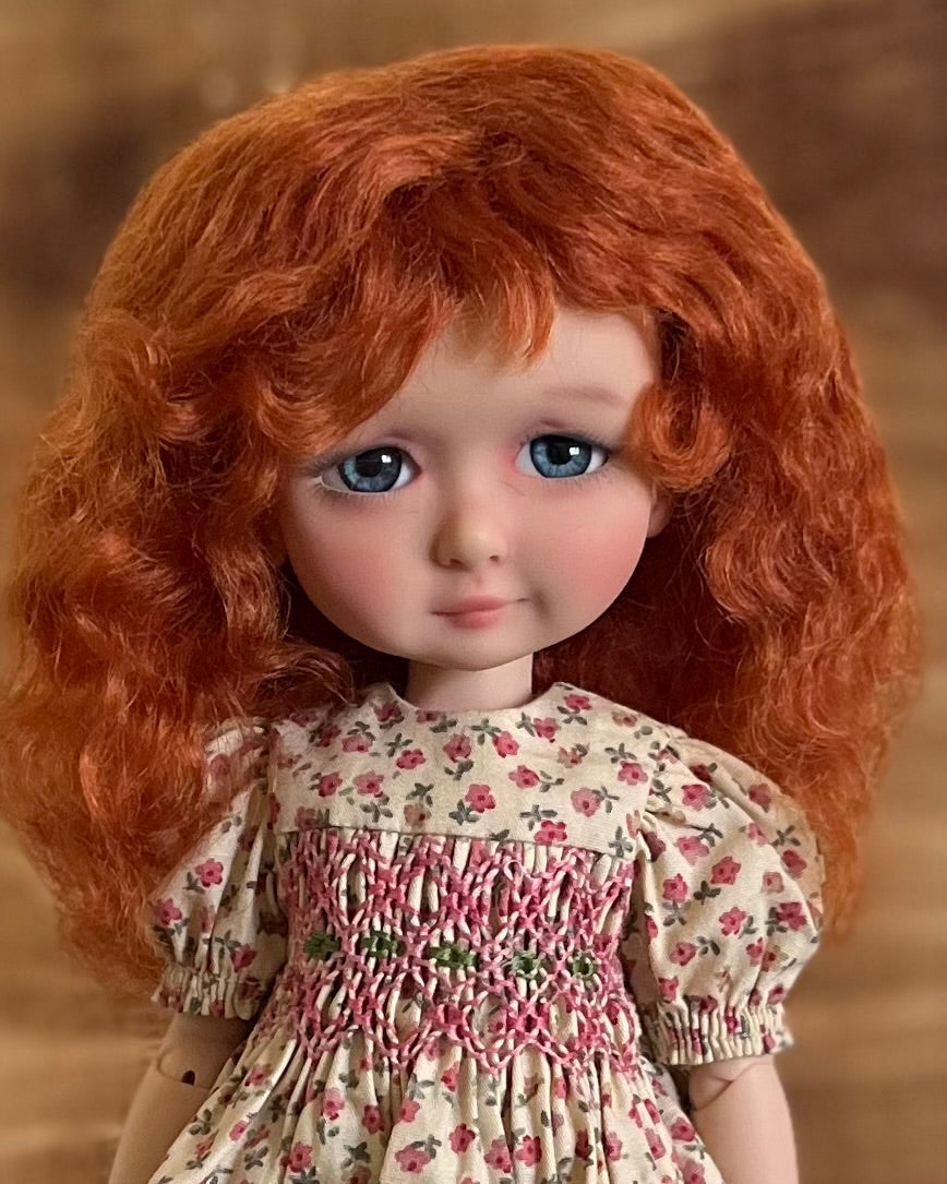 7-8" Long Red Doll Wig (Mohair)