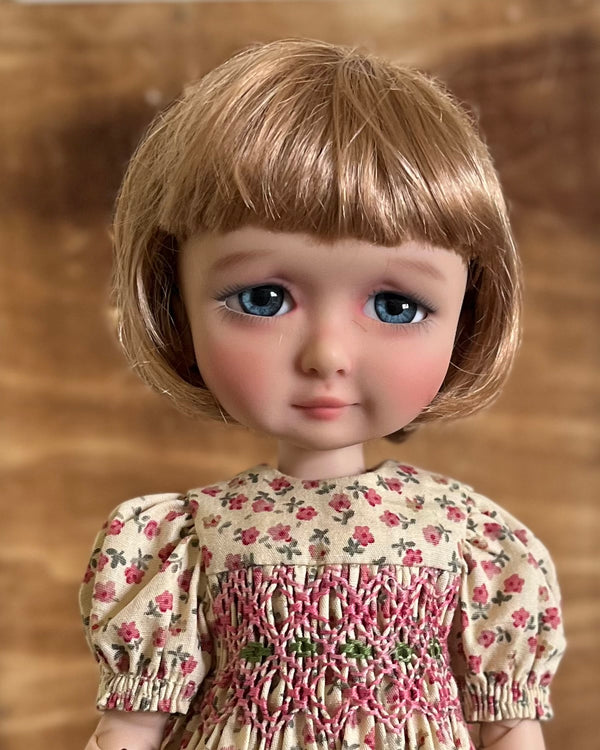 7-8" Short Strawberry Blonde Doll Wig