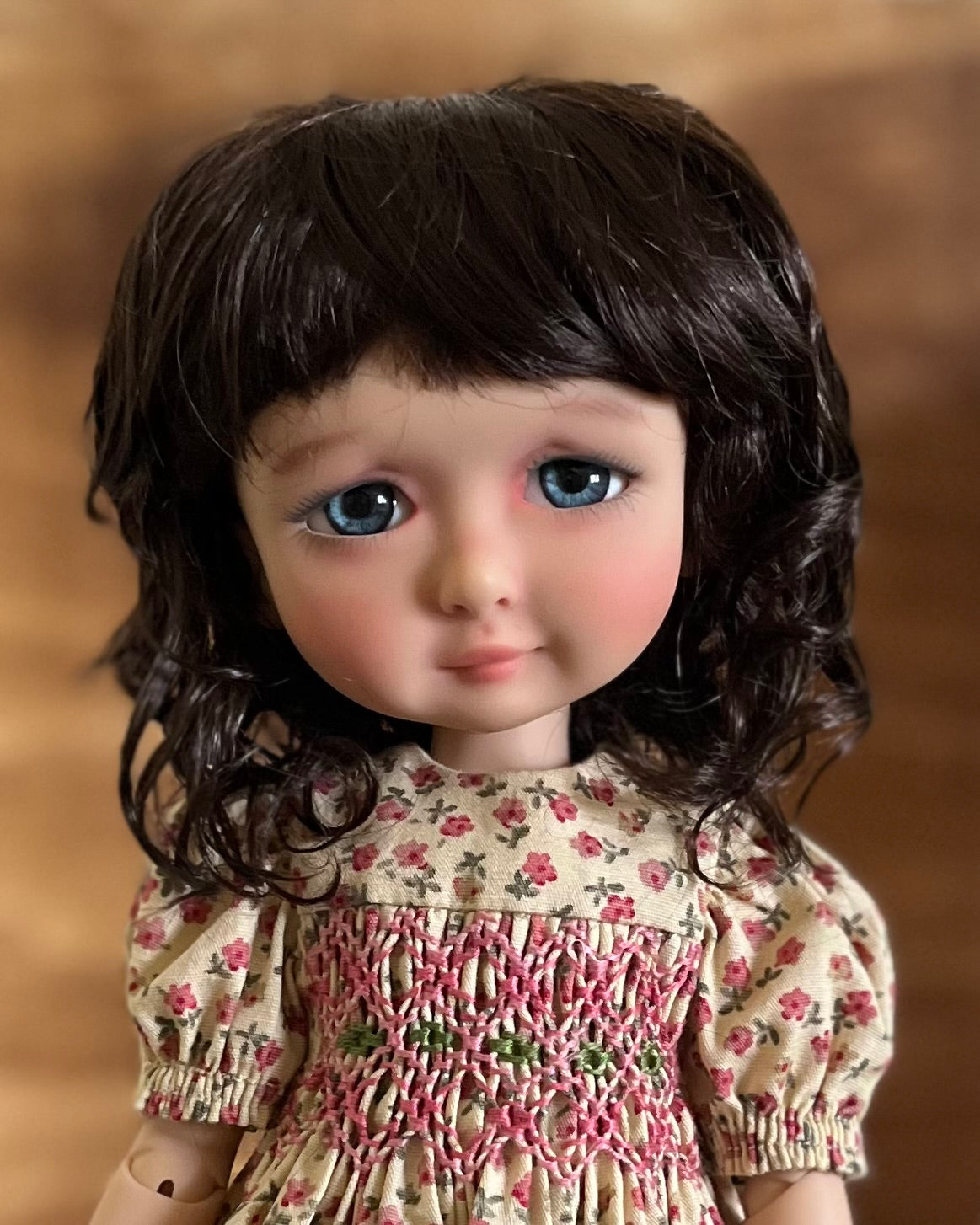 7-8" Medium Brown Doll Wig