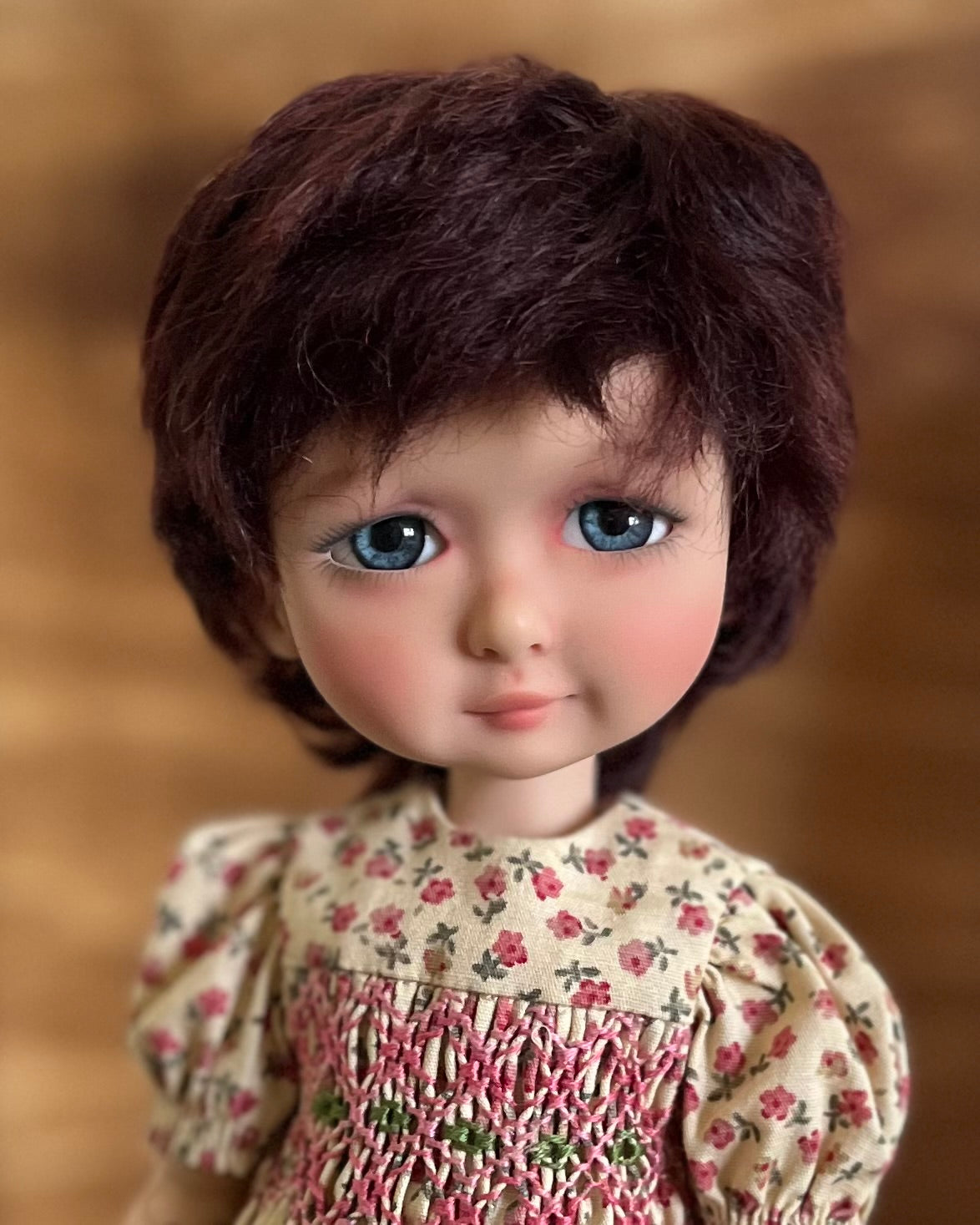 7-8" Short Brown Doll Wig (Mohair)